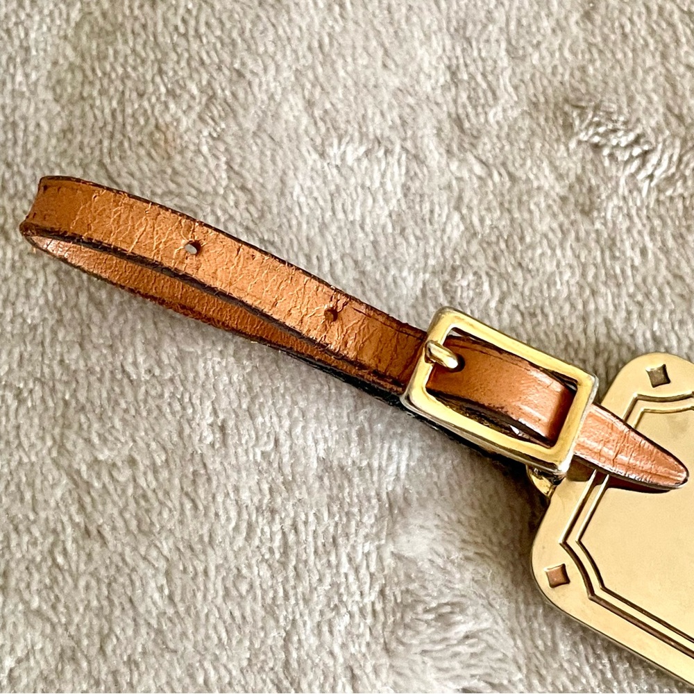 MCM Gold Tone Key Holder Bag Charm Brown Leather Strap - Picture 4 of 7